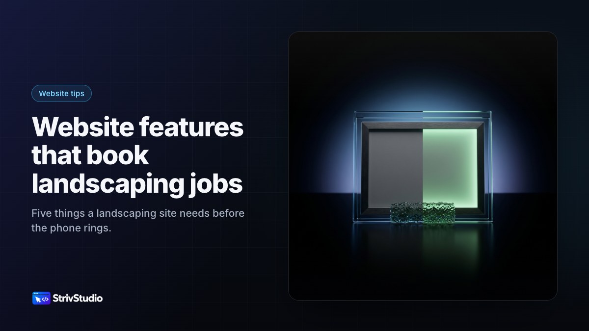 Illustration of a glass photo frame split down the middle, one side dull and one glowing green, with a small glass hedge in front