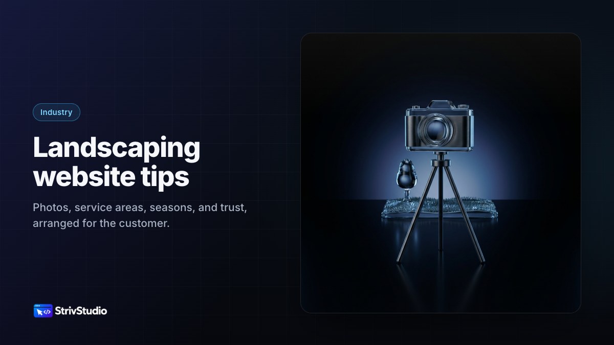 Illustration of a glass camera on a small tripod aimed at a miniature sculpted glass lawn with one glass tree