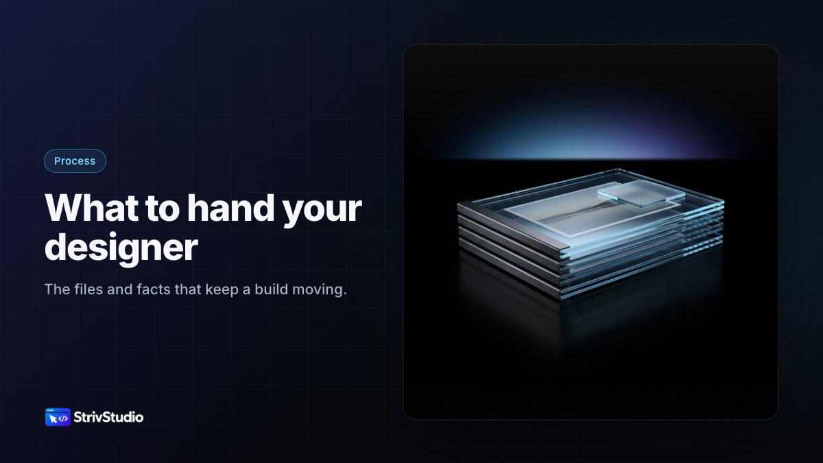 Illustration of a neat stack of translucent glass folders with a glass photo print and a small glass tile on top